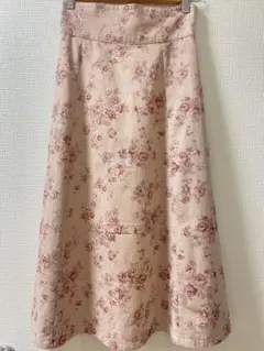 花柄フレアスカート ピンク系