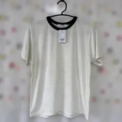 AMERICAN HOLIC 半袖Tシャツ L アイボリー/黒