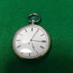 懐中時計 クウォーツ シルバー&ゴールドカラー 新品未使用品 稼働中 No.13