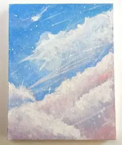 かわいい空　アクリル画　F0号　キャンバス