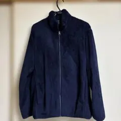 ネイビー フリースジャケット フルジップ