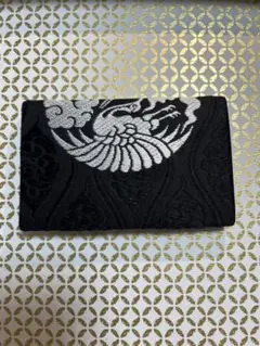 鶴刺繍 名刺入れ 黒のサムネイル