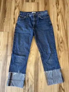 ZARA WOMAN デニムパンツ カットオフ 裾ロールアップのサムネイル
