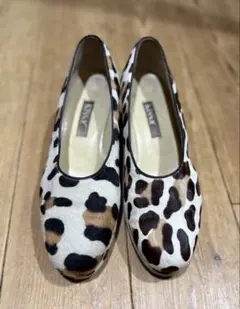 KISSAヒョウ柄ハラコスリッポンパンプスのサムネイル