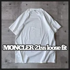 美品 21ss MONCLER レタリングロゴ オーバーサイズ Tシャツ 白のサムネイル