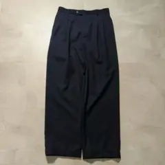 vintage2タックウールスラックスW31相当ダブル裾ワイドストレートブラックのサムネイル