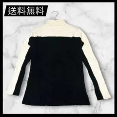 RADATE バイカラーリブニット M 黒白 モード系 美シルエット