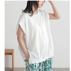 オシャレウォーカー　ドロストTシャツ　オフホワイト　汗じみ防止のサムネイル