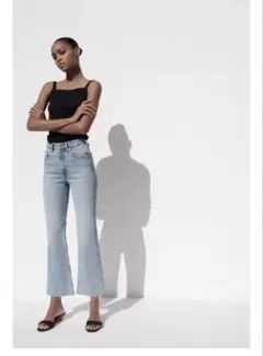 zara ハイライズ デニム パンツ