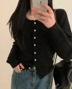 GRL ラメ入りパールカーディガン