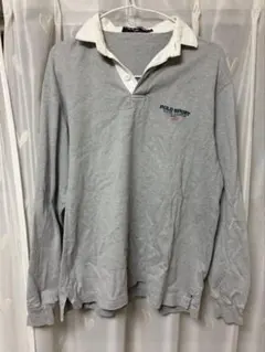 ラルフローレン POLO SPORT 長袖ポロシャツ グレー 刺繍ロゴ