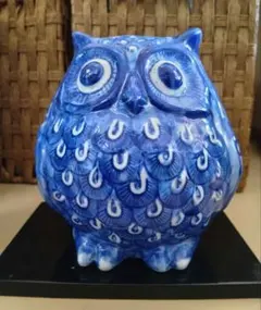陶器製フクロウ　ふくろう置物 オブジェ