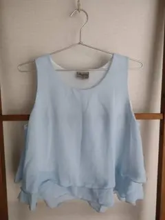 トップス フレアシフォンノースリーブ M