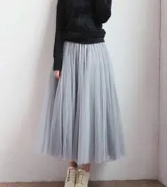 チュールスカートグレー