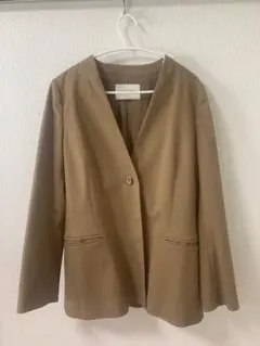 PUBLIC TOKYO ブラウン ノーカラージャケット