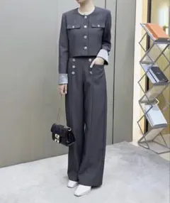 【美品】ViViDAY セットアップ ジャケット・パンツ グレー