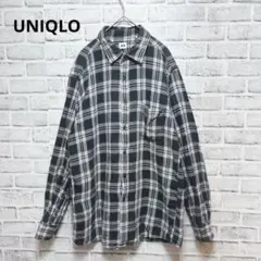 【ユニクロ】チェックシャツ XL 長袖 コットン100 大きいサイズ ネルシャツ