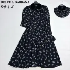 【ドルチェアンドガッバーナ】ワンピース　レオパード　黒 ノースリーブ 38 Dolce & Gabbana ドルチェ＆ガッバーナ レオパード ドレス