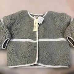 ボア素材 グレー バルーンスリーブジャケット