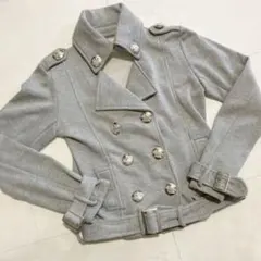 ショートコート ジャケット グレー 灰色 上着