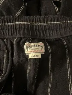 HOUSTON ブラックストライプ ワークパンツ Lサイズ