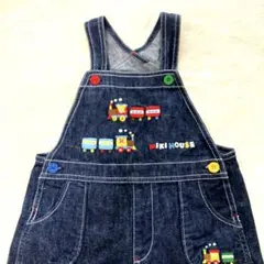 ミキハウス オーバーオール サロペット 90 機車 乗り物 デニム