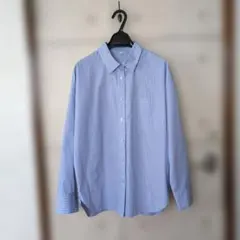 GUドルマンスリーブストライプシャツ Lサイズ ブルー
