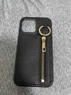ブラックレザー　iPhoneケース（13Pro）