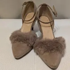 menue ファー付きパンプス ベージュ 24.5cmのサムネイル