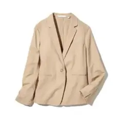 美品 ユニクロ リネンブレンドジャケット ベージュ サイズ S