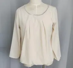 MICHEL KLEIN アイボリー 長袖ブラウス