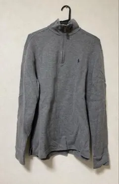 【Polo by Ralph Lauren】グレー ハーフジップ セーター M