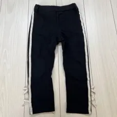 キッズ パンツ 100cm ブラック サイドライン リボン