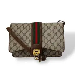 オールドグッチ　シェリーライン　GGスプリーム　ショルダーバッグ　PVCレザー