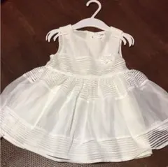 H&M 白 ワンピース シフォンドレス サイズ85 新品