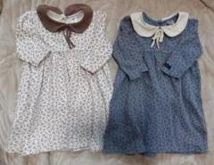 【2点セット】futafuta コットンワンピース 80 バースデイ 双子