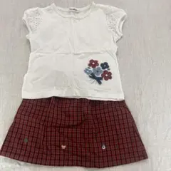 familiar Tシャツ スカート　セット　110cm ファミリアチェック