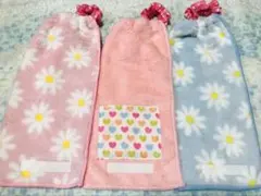 おりこうエプロン☆ ふわふわ☆一重☆タオルエプロン☆フラワー小鳥ハート