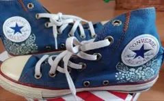 コンバース オールスター ハイカット デニム 花柄　24cm