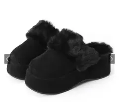 GRL 厚底ファーサボサンダル ブラック 24.5cm