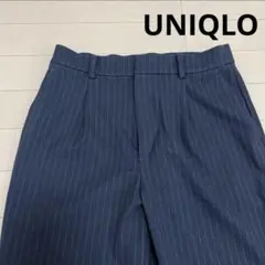 UNIQLO HEATTECH スラックス ストライプパンツ 黒 無地