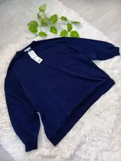 個性的❤️ ゆったり　セーターTHE SHOP TK　ネイビー　Ｍ