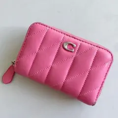 COACH スモールジップ アラウンド カードケース ピロー キルティング
