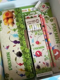 ピクミン 筆箱、色鉛筆、自由帳、2B鉛筆、赤えんぴつ、定規 セット ♡