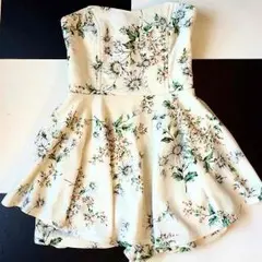 snidel スナイデル 花柄 ロンパース 白