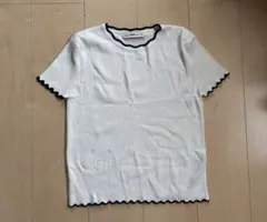 ☆安値！［ZARA ］半袖リブ編みトップス ホワイト M☆