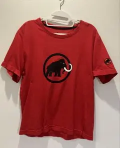 美品★希少★MAMMUT マムート Tシャツ 赤マンモス 刺繍 ビッグプリント