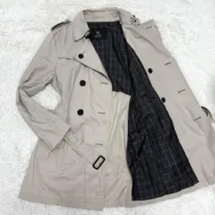 【良品】バーバリーブラックレーベル トレンチコート ノバチェック ベージュ系 L