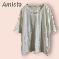 Amista 半袖Tシャツ　クルーネック　白　シンプル無地　レディース/L