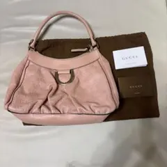 グッチ GG シマレザー アビー ワンショルダー ポーチ ハンドバッグ　ピンク